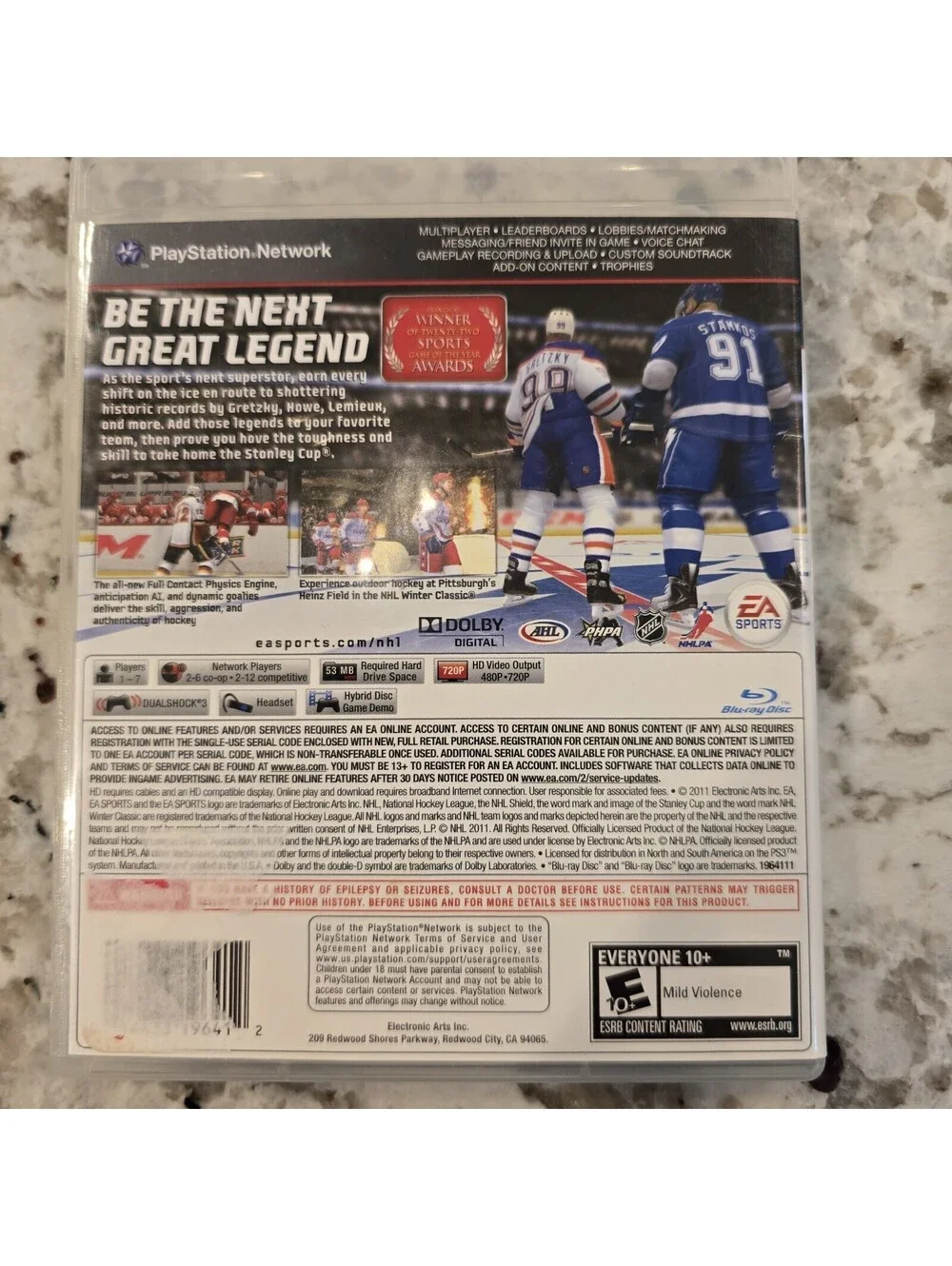 NHL 12 Sony Playstation 3 PS3 Complete In Box With Manual CIB EA Sports Hockey
